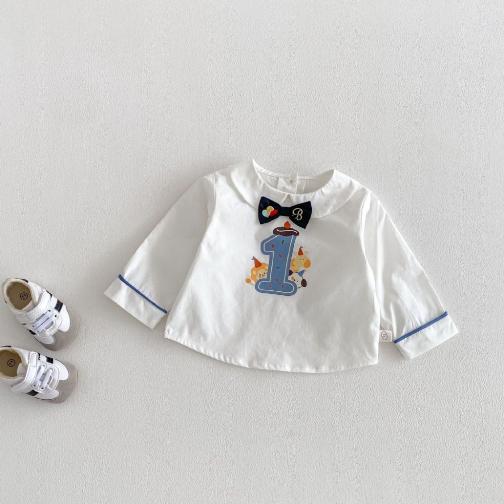 寶寶春季卡通領結禮服襯衫/吊帶褲-規格圖9