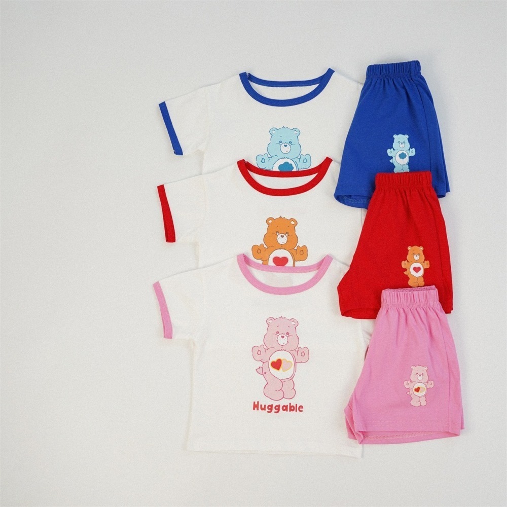 兒童夏季彩虹熊甜心撞色居家套裝(80-130碼)-細節圖2