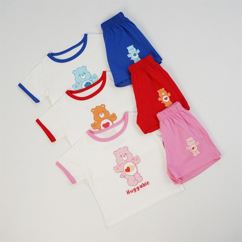 兒童夏季彩虹熊甜心撞色居家套裝(80-130碼)-細節圖3