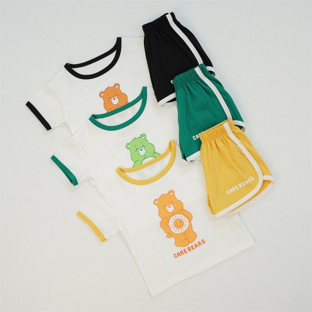 兒童夏季彩色愛心熊．活力運動套裝(80-130碼)-細節圖2