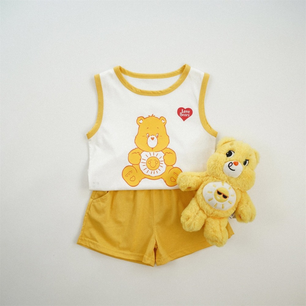 兒童夏季愛心彩虹熊．清爽背心套裝(80-130碼)-細節圖4