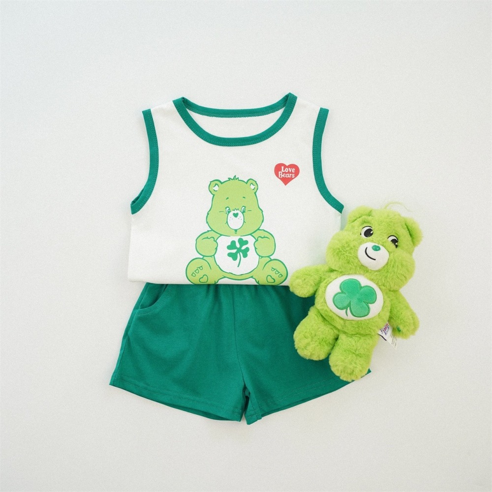 兒童夏季愛心彩虹熊．清爽背心套裝(80-130碼)-細節圖5