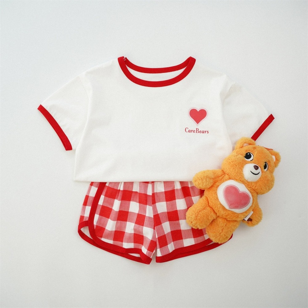 兒童夏季愛心小熊．清爽拼色套裝(80-130碼)-細節圖7