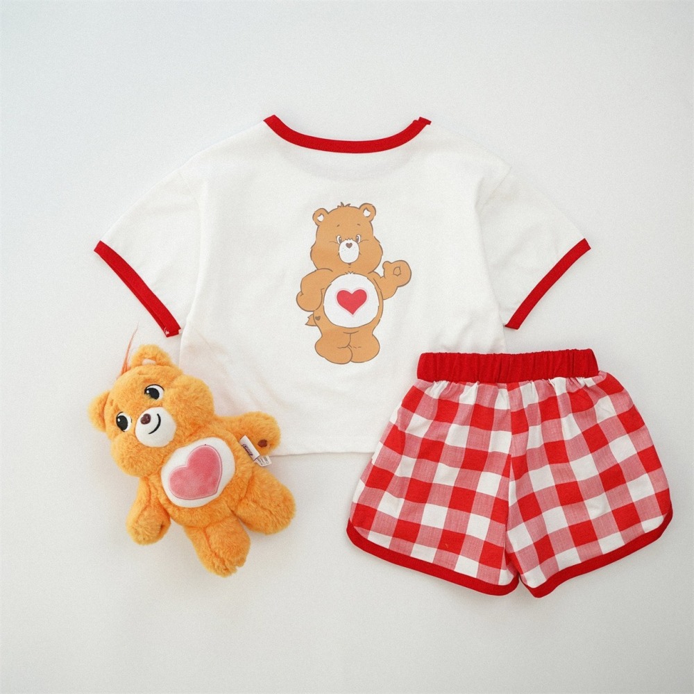 兒童夏季愛心小熊．清爽拼色套裝(80-130碼)-細節圖8
