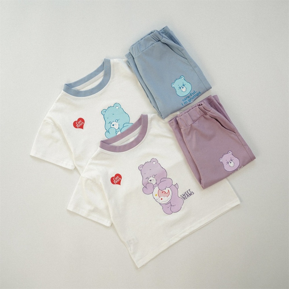 兒童夏季彩虹愛心小熊．療癒居家套裝(80-130碼)-細節圖3