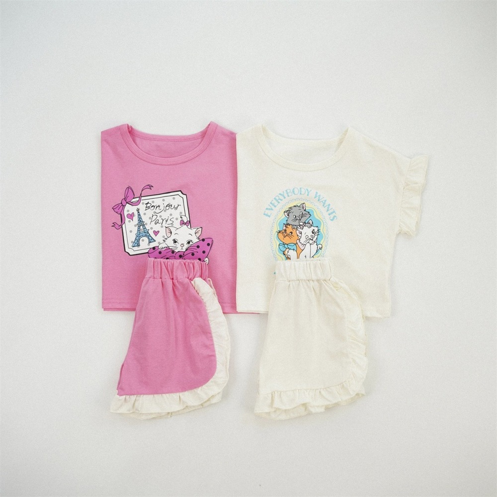 兒童夏季巴黎小貓．法式甜心套裝(80-130碼)-細節圖2
