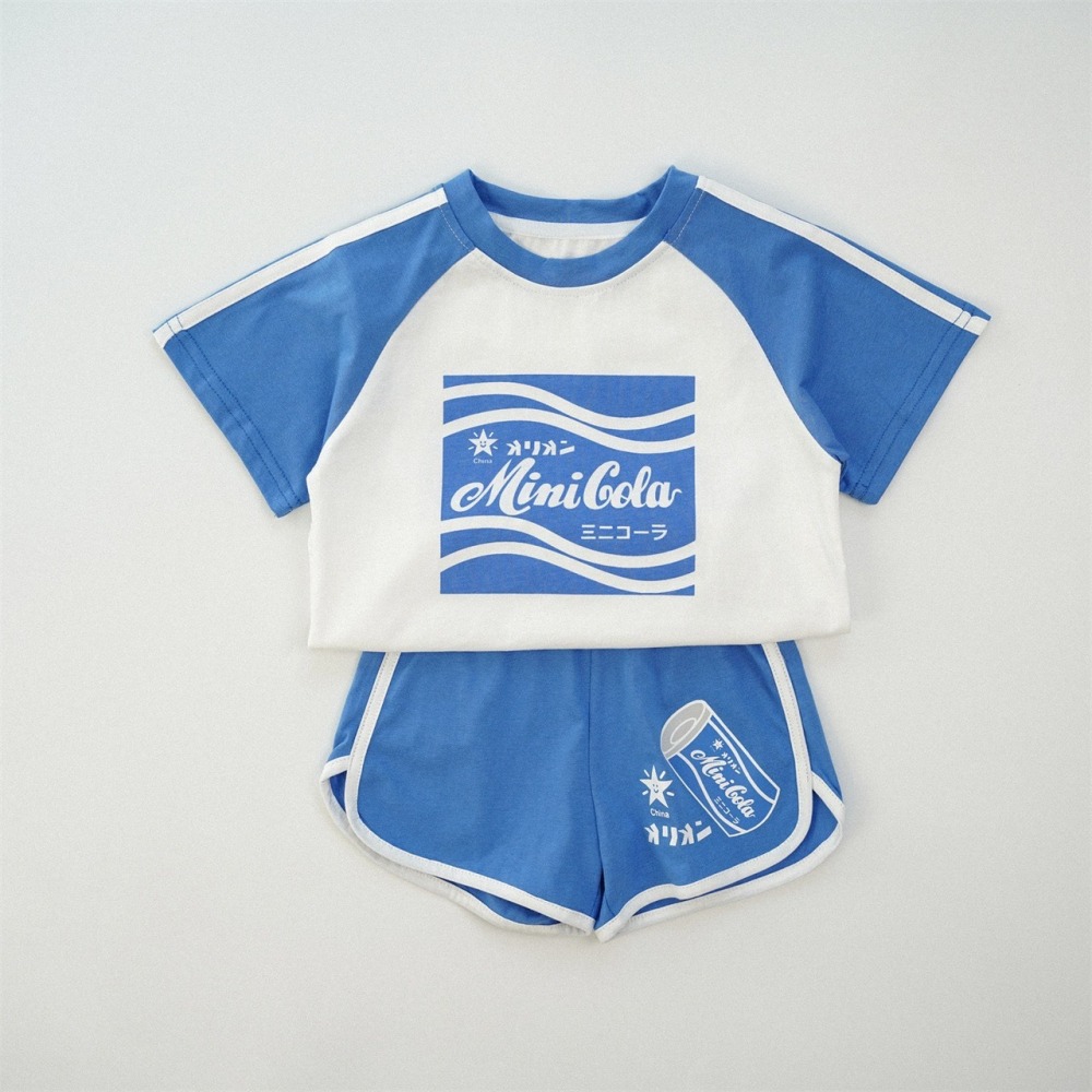 兒童夏季復古汽水風．活力拼色套裝(80-130碼)-細節圖6