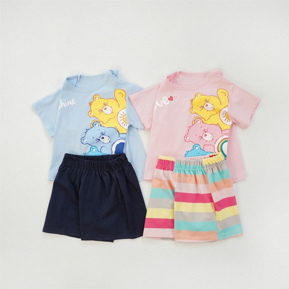 兒童夏季彩虹愛心熊．活力清爽套裝(80-130碼)-細節圖2
