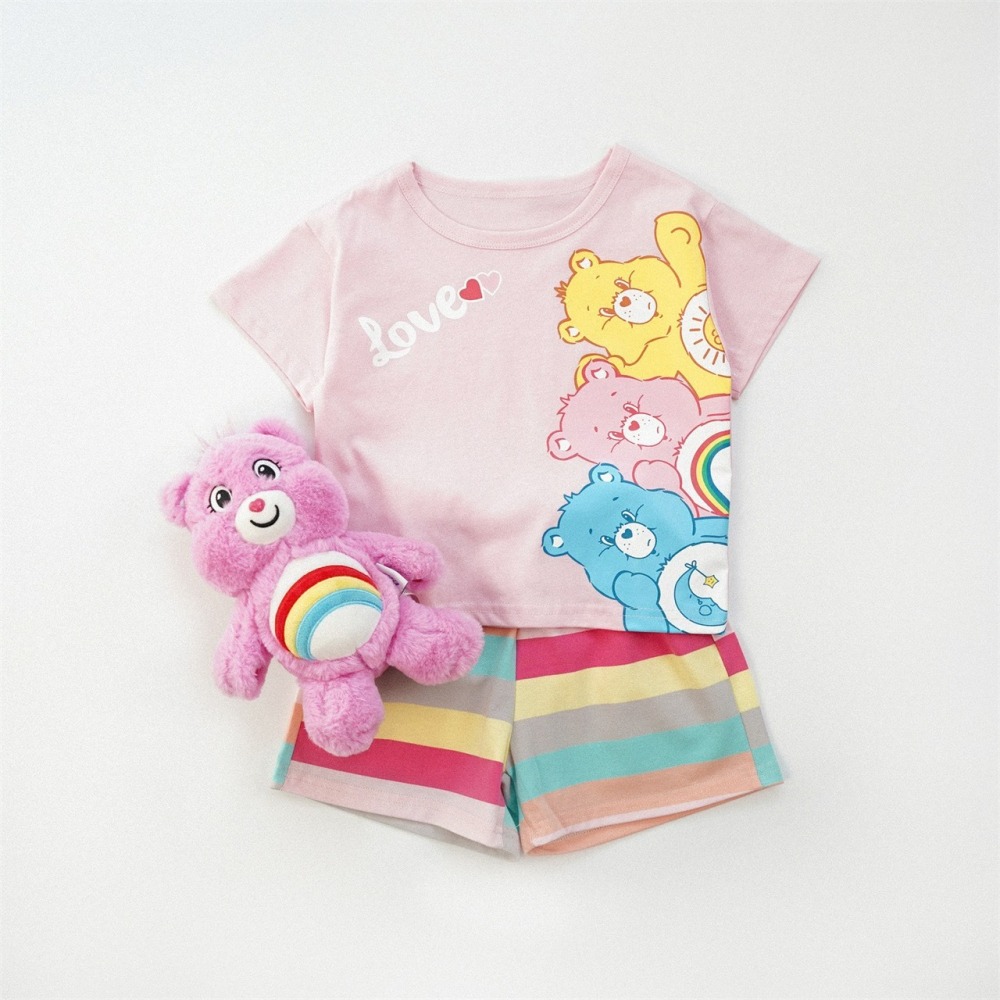 兒童夏季彩虹愛心熊．活力清爽套裝(80-130碼)-細節圖4