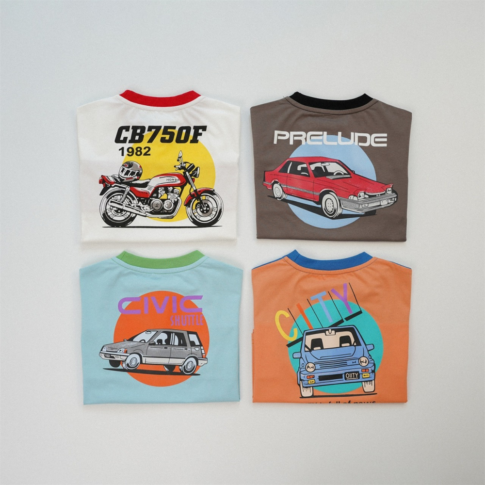兒童夏季極速經典．復古跑車潮T恤(80-130碼)-細節圖2