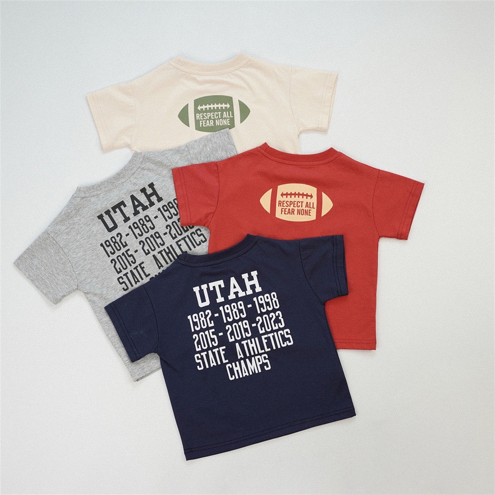 兒童夏季復古校園小熊運動Ｔ恤(80-130碼)-細節圖2