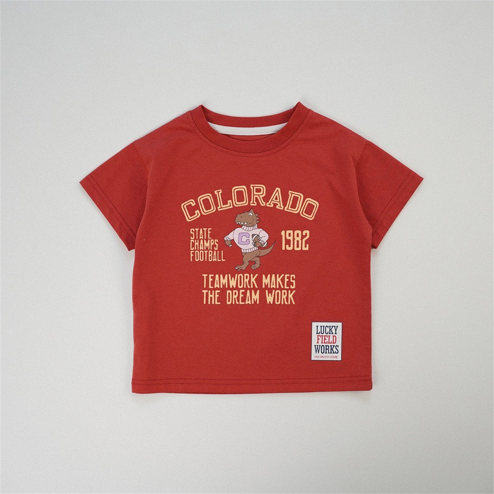 兒童夏季復古校園小熊運動Ｔ恤(80-130碼)-細節圖5