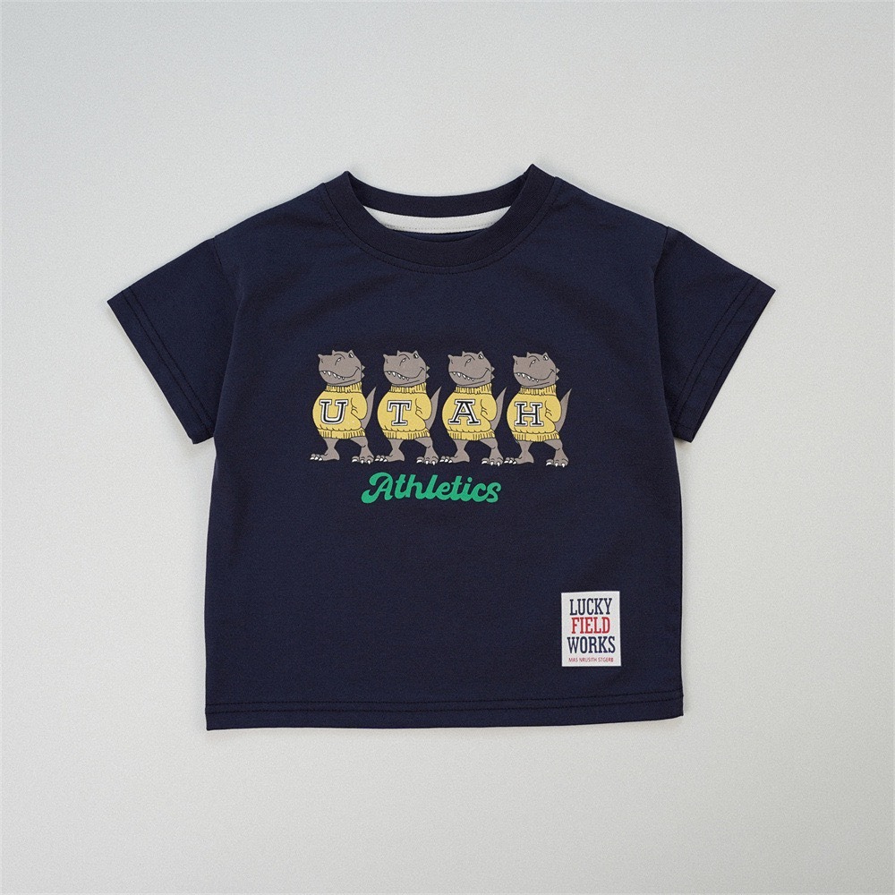 兒童夏季復古校園小熊運動Ｔ恤(80-130碼)-細節圖6