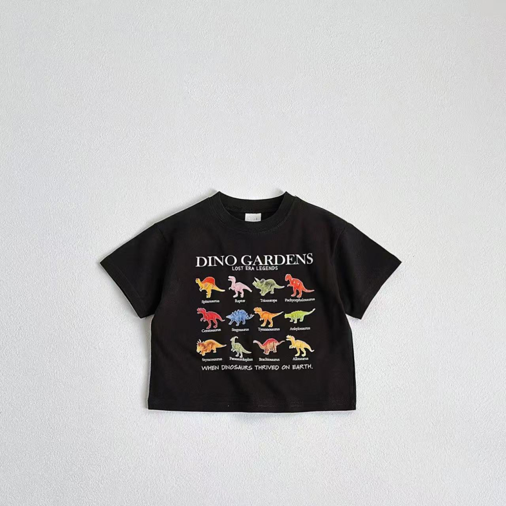 兒童夏季恐龍花園探險童趣Ｔ恤(80-130碼)-細節圖2