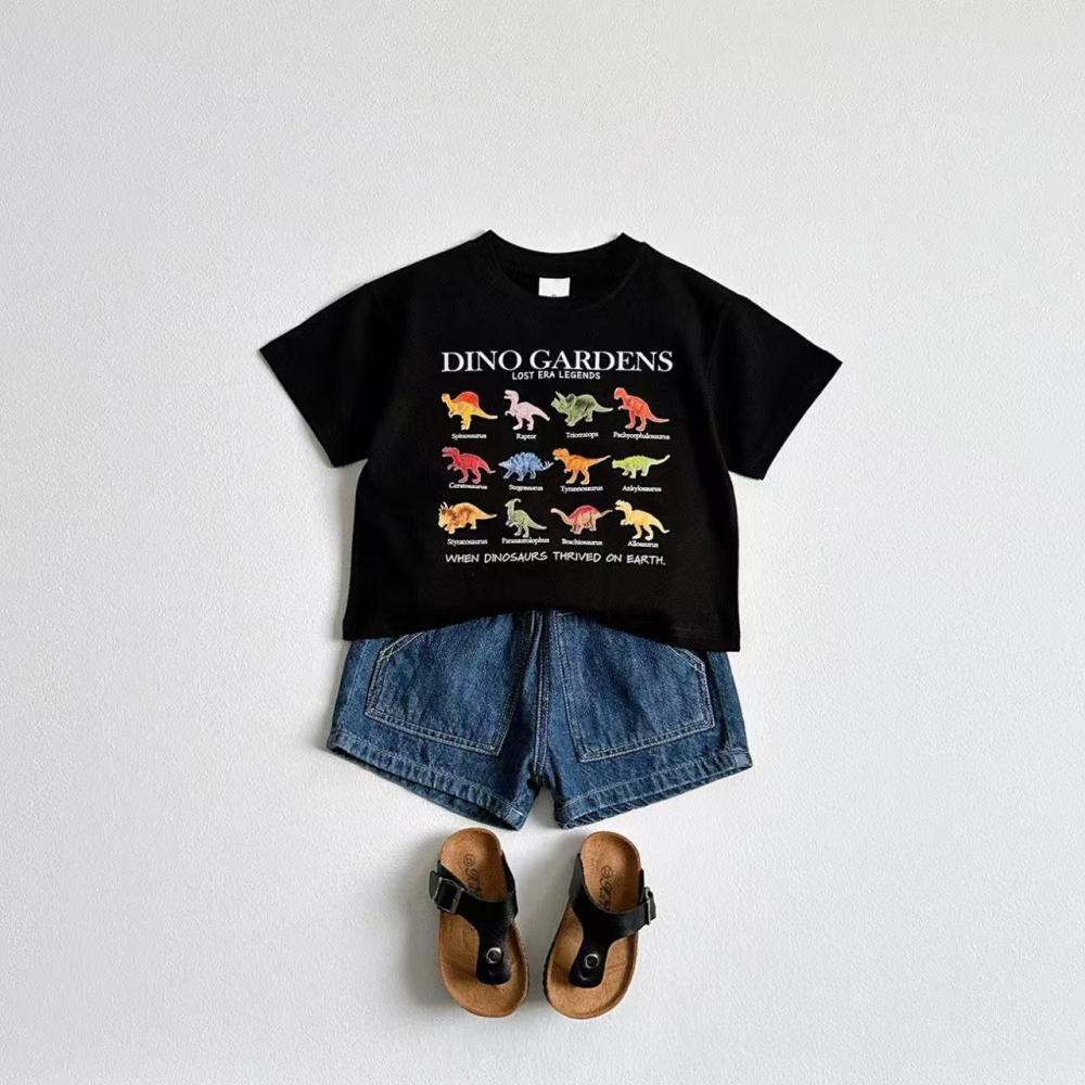 兒童夏季恐龍花園探險童趣Ｔ恤(80-130碼)-細節圖3
