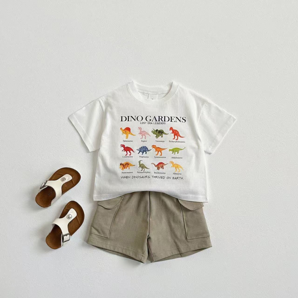 兒童夏季恐龍花園探險童趣Ｔ恤(80-130碼)-細節圖5