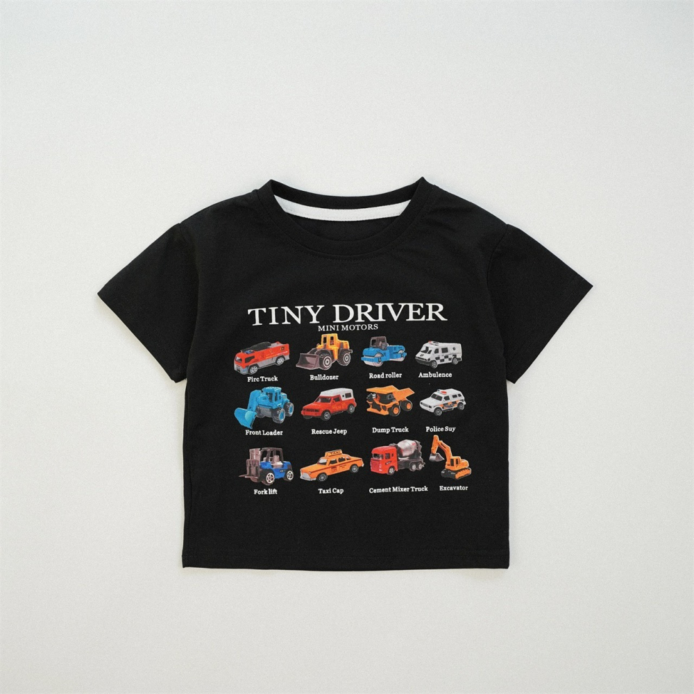 兒童夏季Tiny Driver小小工程師．圖鑑短袖T(80-150碼)-細節圖3