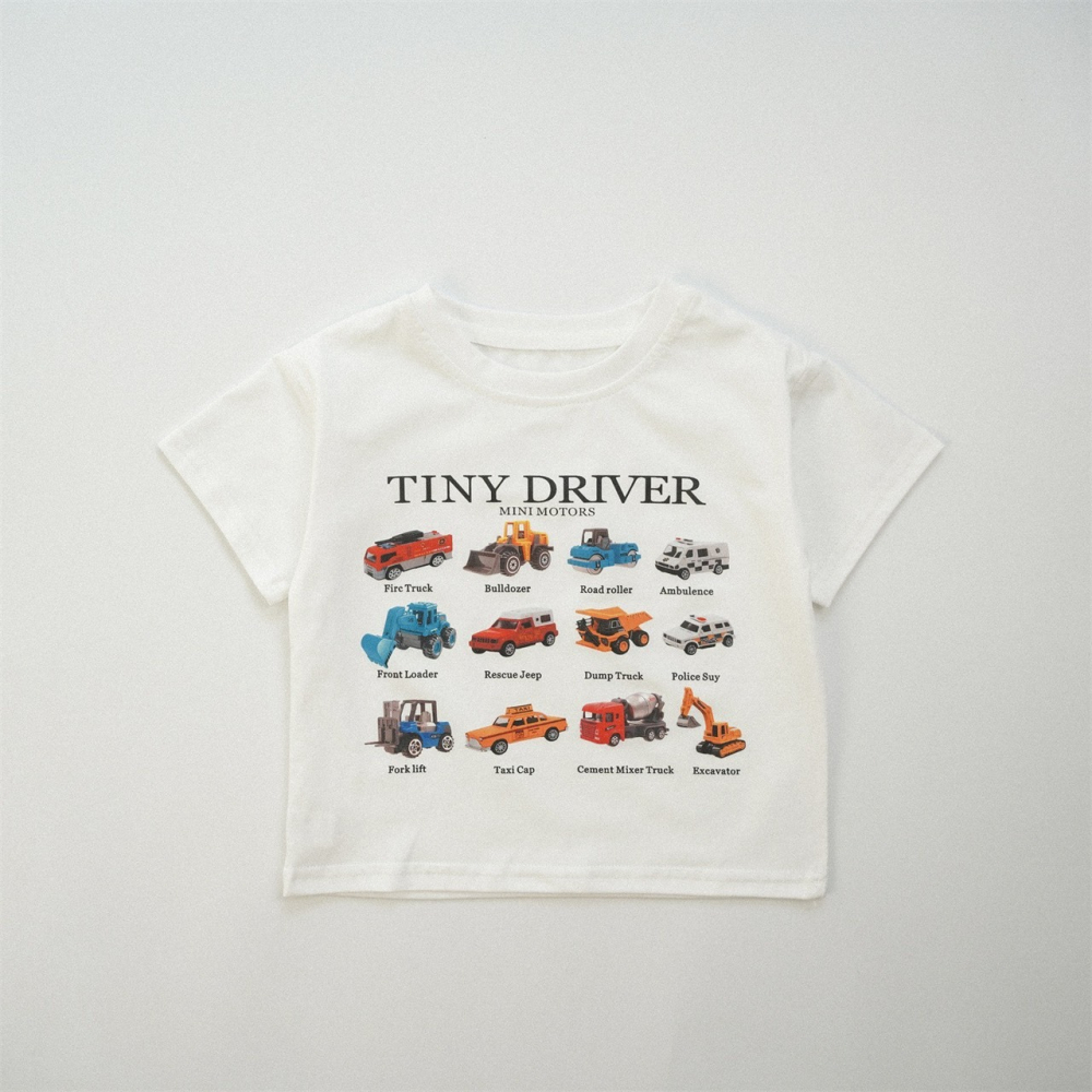 兒童夏季Tiny Driver小小工程師．圖鑑短袖T(80-150碼)-細節圖4