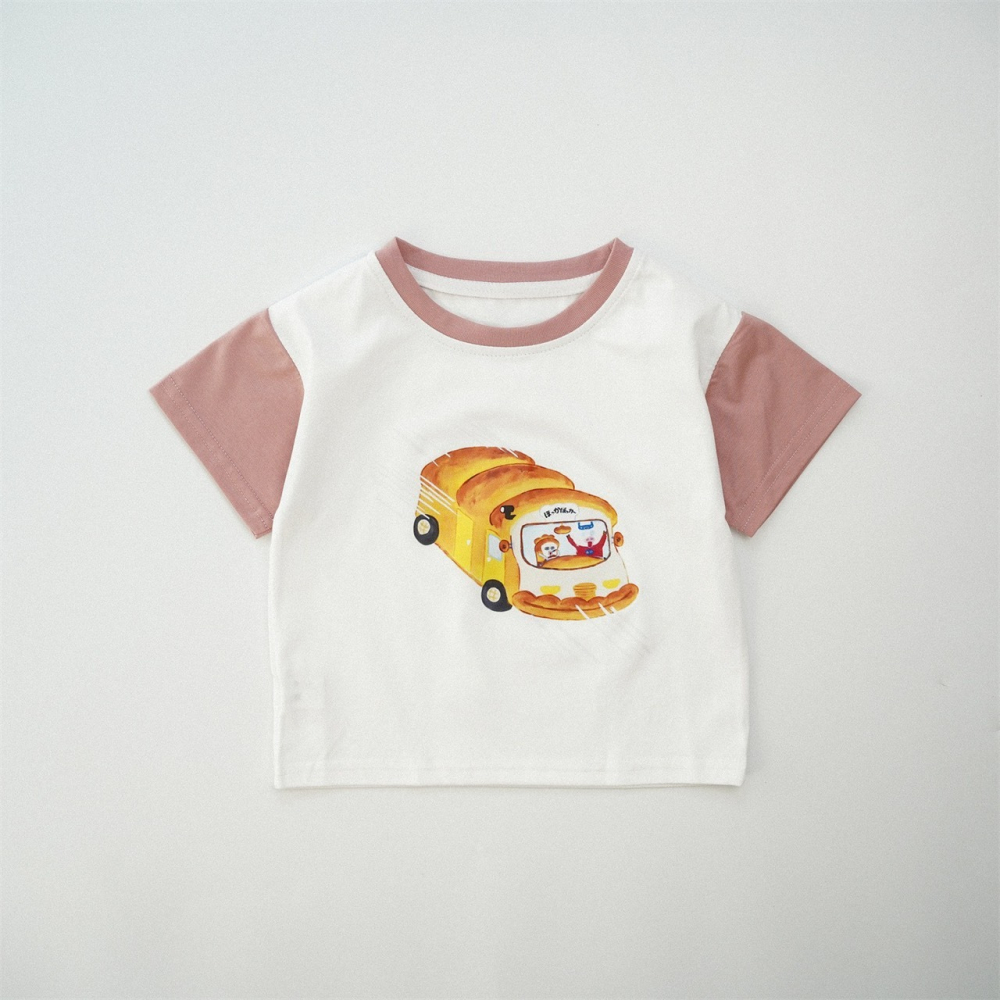 兒童夏季麵包小偷拼色短袖T(80-150碼)-細節圖4