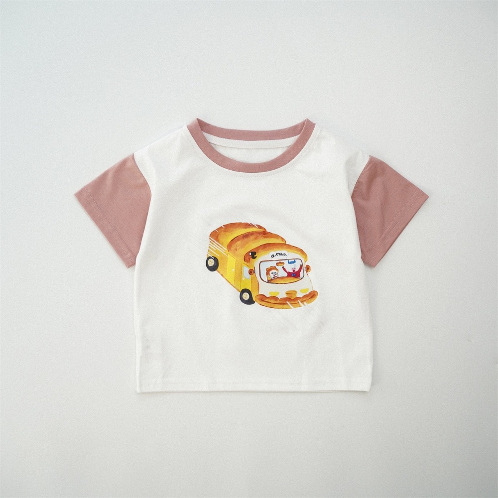 兒童夏季麵包小偷拼色短袖T(80-150碼)-規格圖5