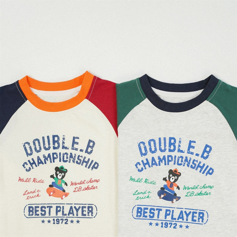 兒童夏季雙冠小玩家．撞色運動T恤(80-150碼)-細節圖4