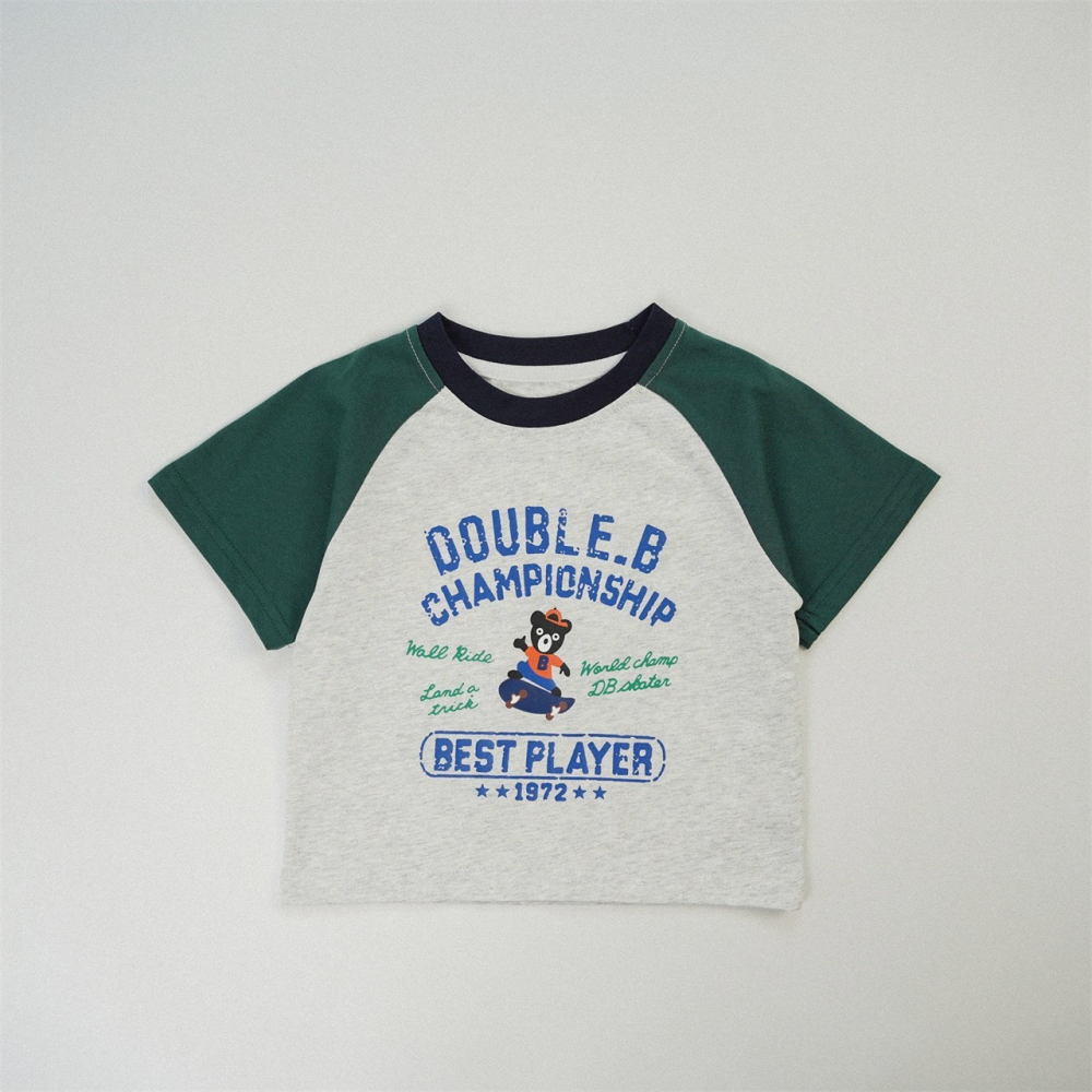 兒童夏季雙冠小玩家．撞色運動T恤(80-150碼)-細節圖6