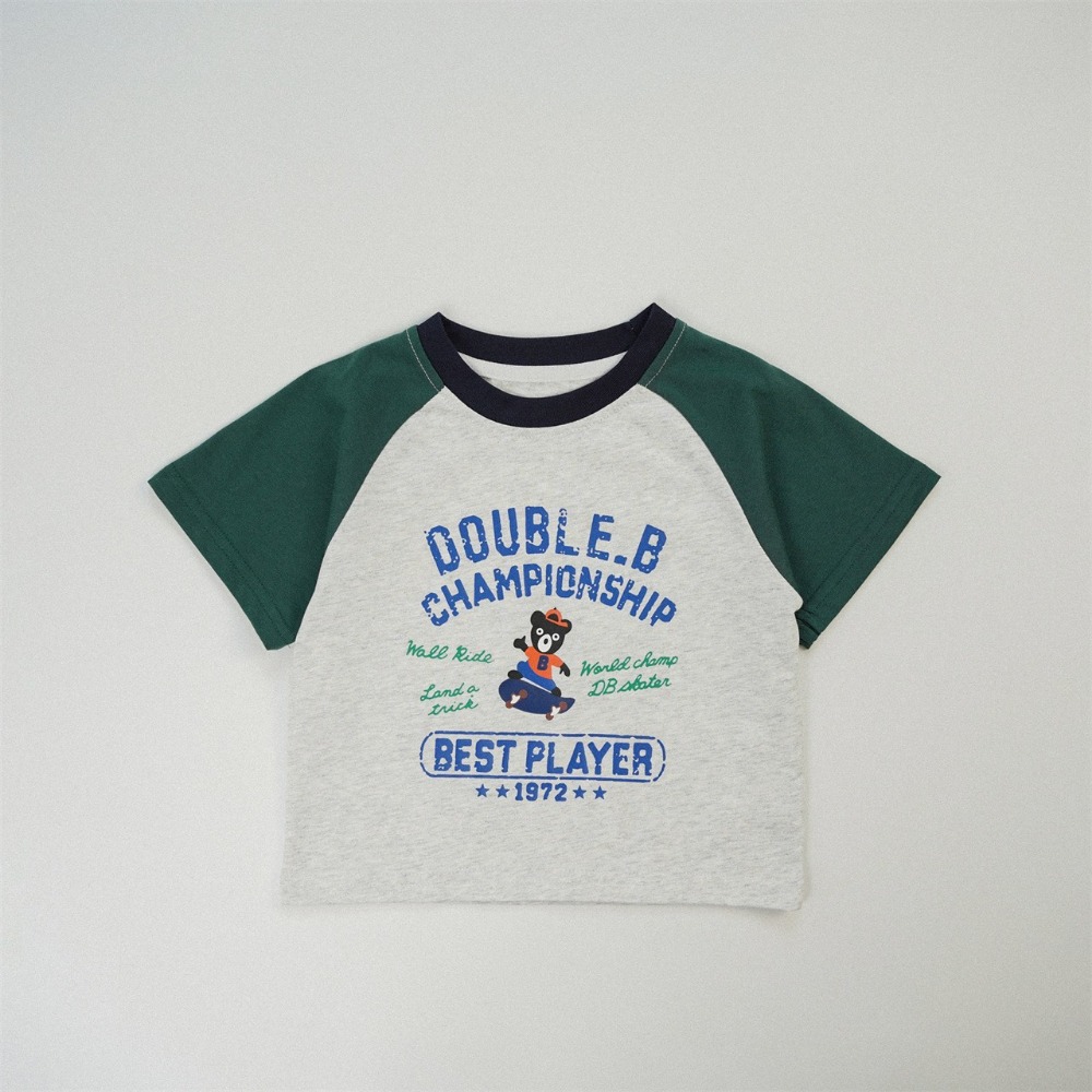 兒童夏季雙冠小玩家．撞色運動T恤(80-150碼)-規格圖6