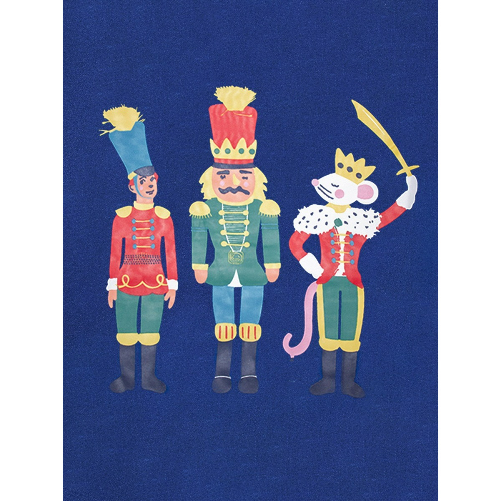 兒童夏季時尚歐美風短袖圓領T恤-卡通國王(藍)-細節圖3