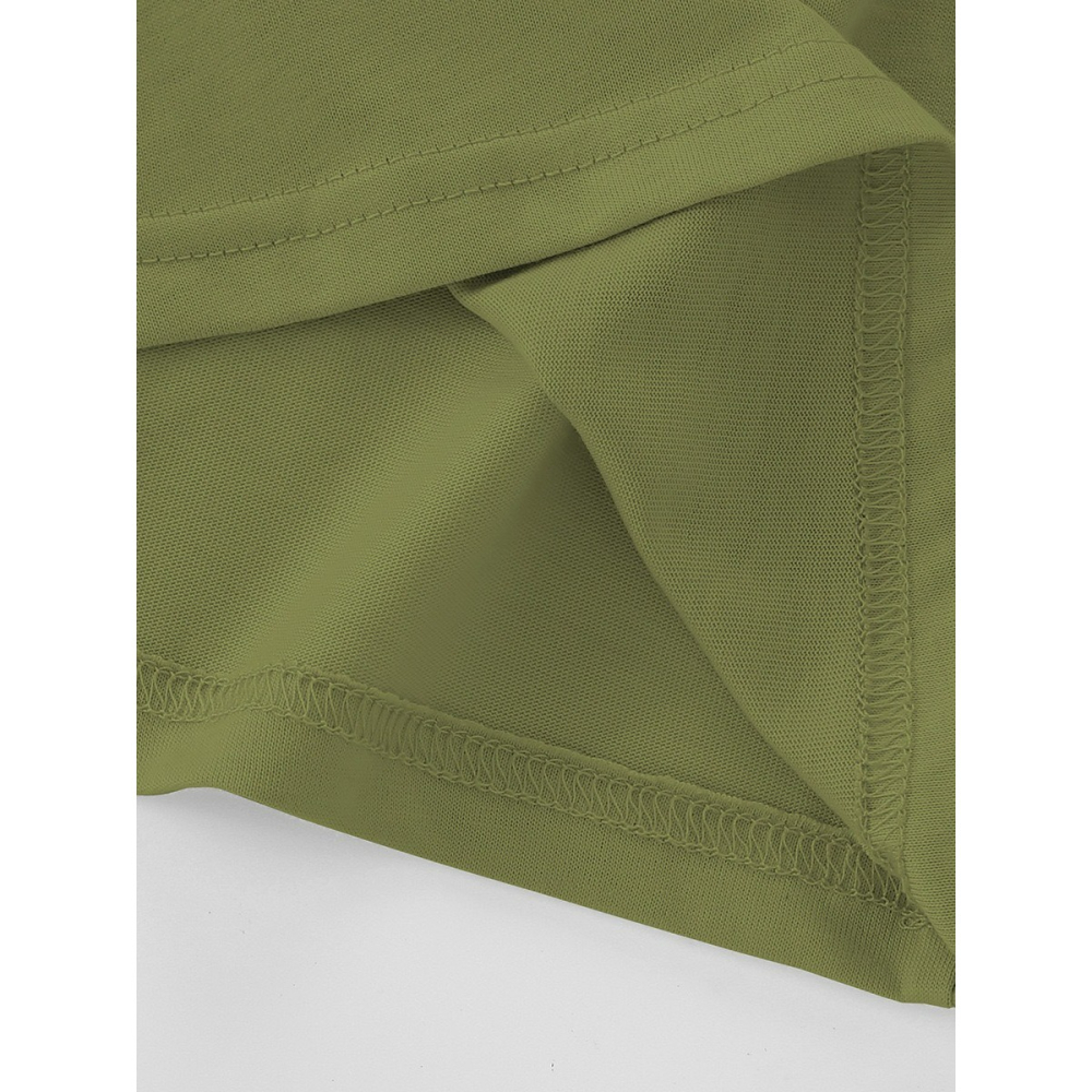 兒童夏季時尚歐美風短袖圓領T恤-卡通動物(軍綠)-細節圖5