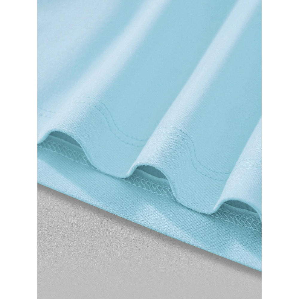 兒童夏季時尚歐美風短袖圓領T恤-卡通恐龍(淺藍)-細節圖5