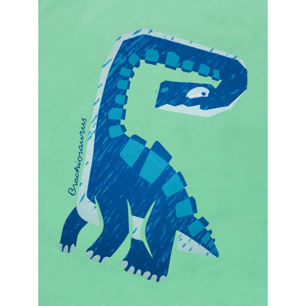 兒童夏季時尚歐美風短袖圓領T恤-卡通恐龍(綠)-細節圖3