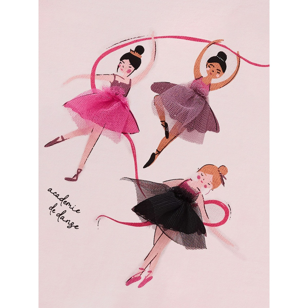 兒童夏季時尚歐美風短袖圓領T恤-可愛甜美舞孃-細節圖3