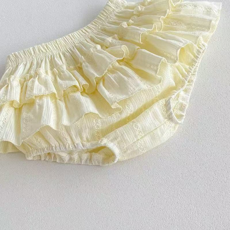 寶寶韓版荷葉無袖背心包屁兩件套-細節圖5