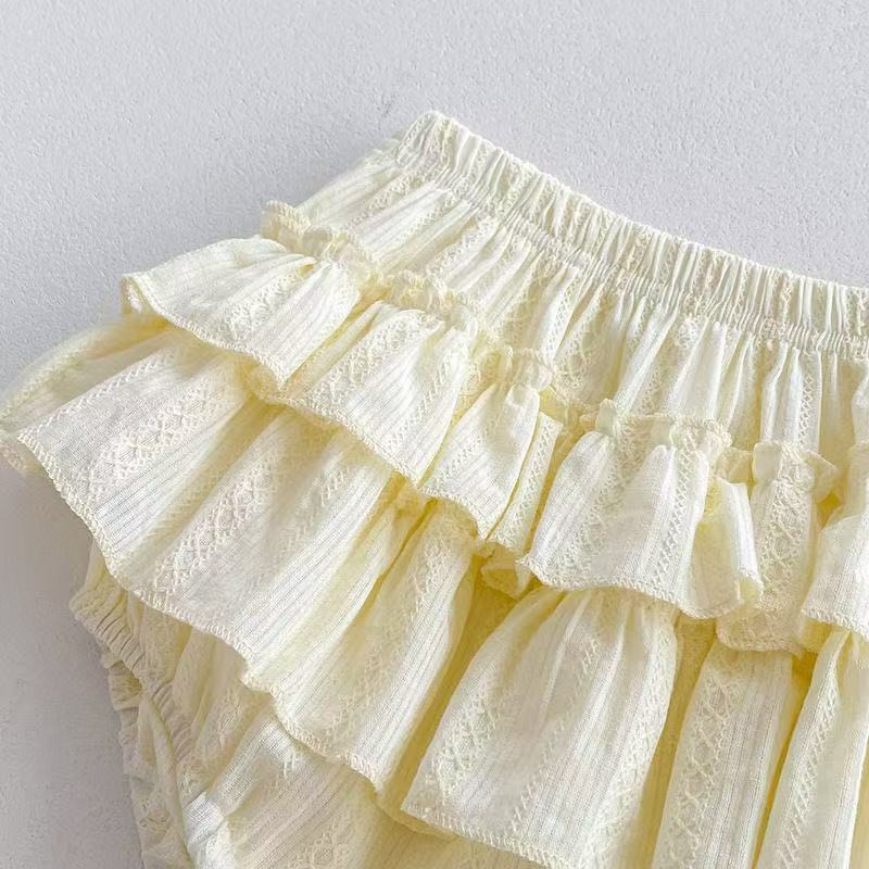 寶寶韓版荷葉無袖背心包屁兩件套-細節圖6