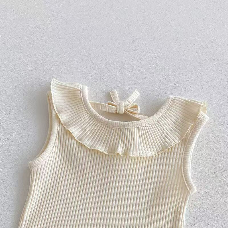 寶寶韓版荷葉無袖背心包屁兩件套-細節圖8