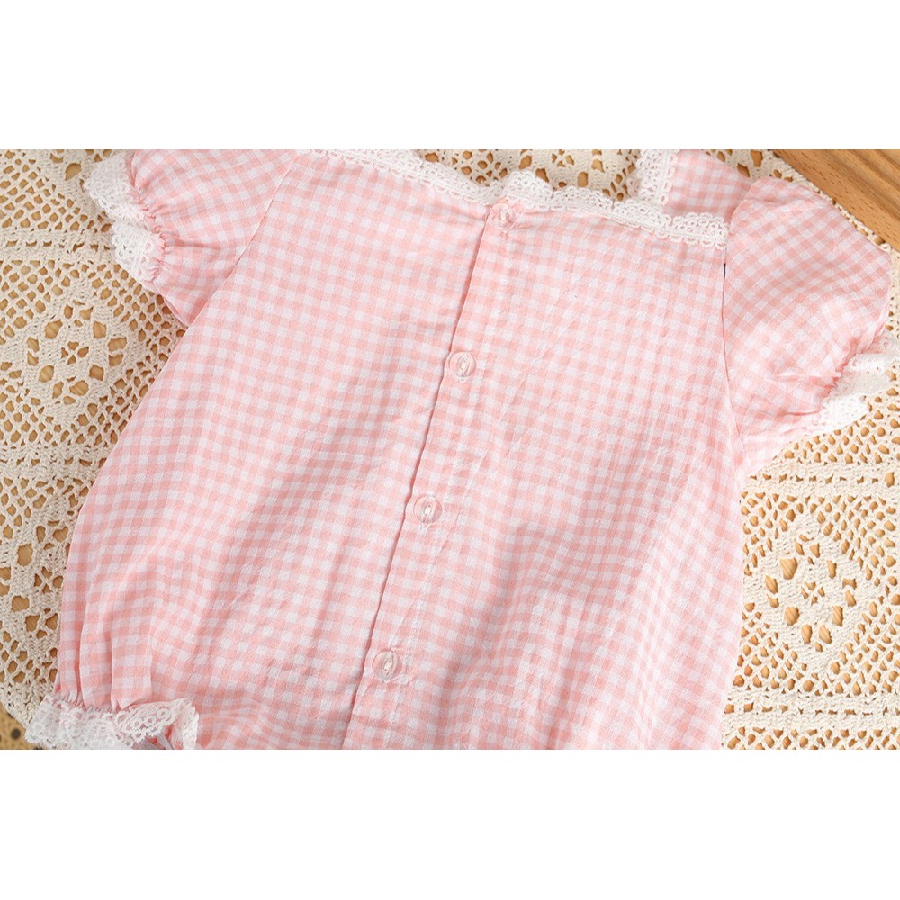 寶寶格紋小公主超甜美包屁衣(附髮帶)-細節圖7