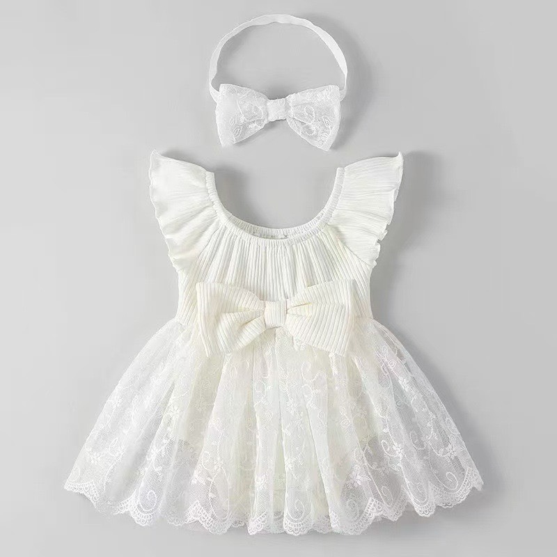 寶寶蝴蝶結公主網紗連體裙-細節圖2