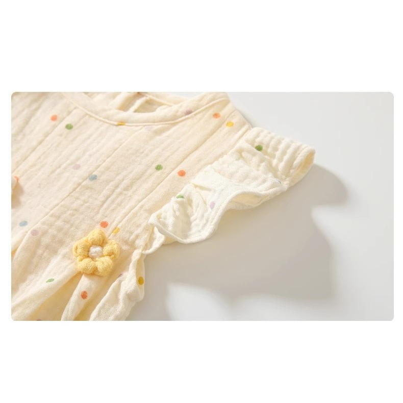 寶寶彩色圓點飛袖包屁衣-細節圖6
