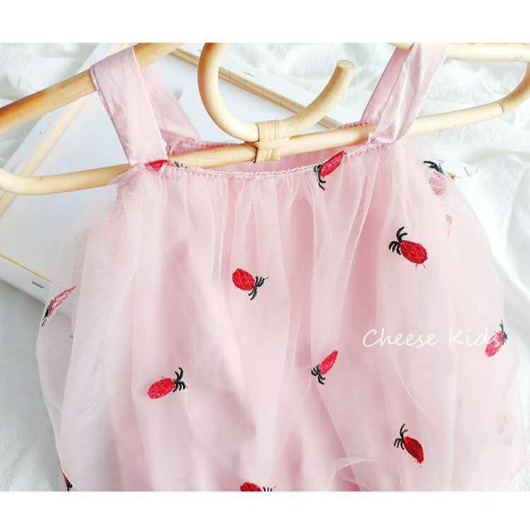 寶寶鳳梨甜心網紗吊帶包屁衣-細節圖8