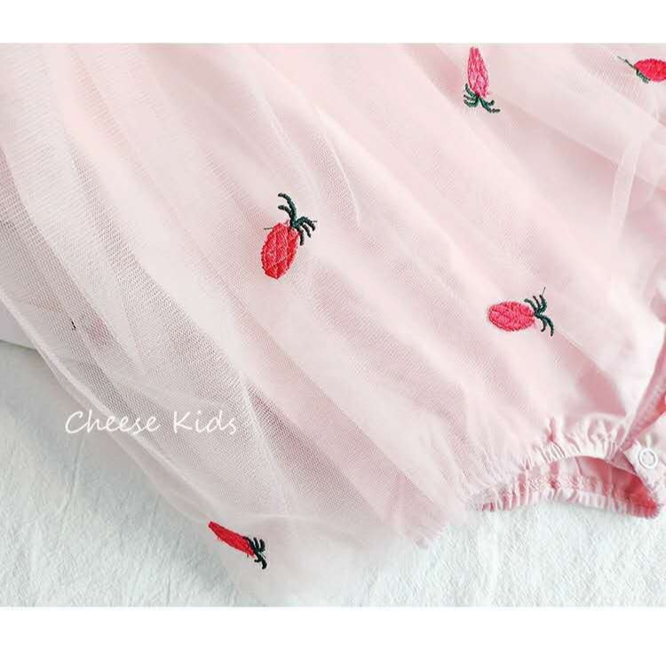 寶寶鳳梨甜心網紗吊帶包屁衣-細節圖10