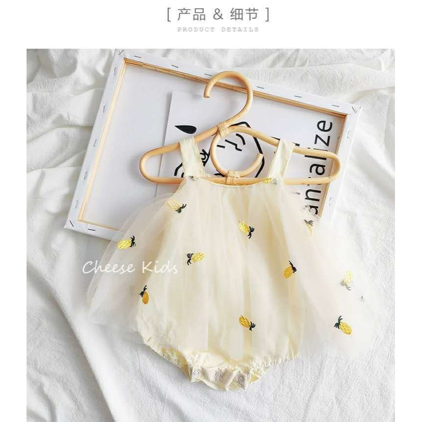 寶寶鳳梨甜心網紗吊帶包屁衣-規格圖10