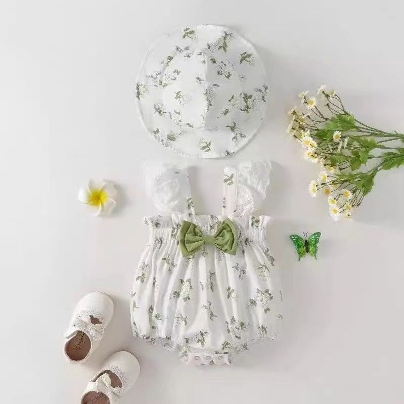 寶寶碎花帽帽包屁衣(附帽子)-細節圖4