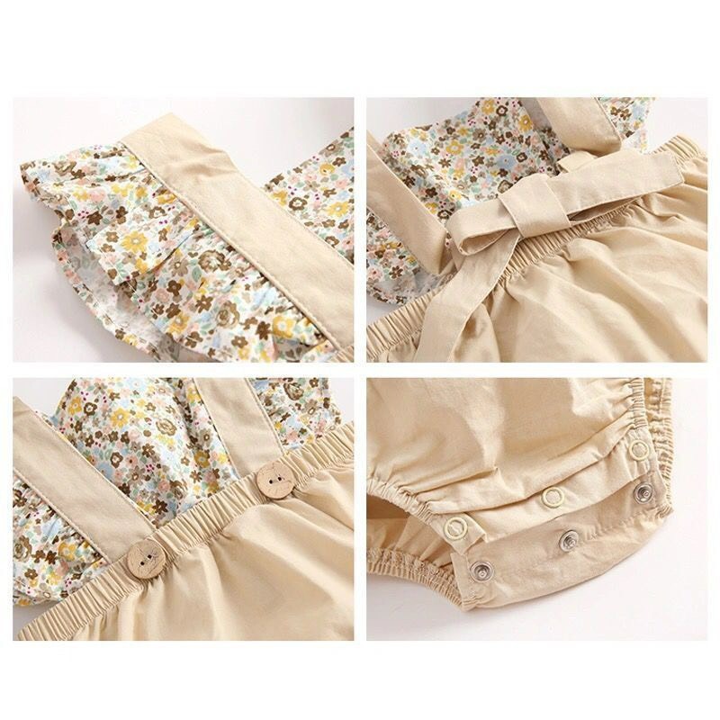 韓版寶寶時尚小碎花飛袖包屁衣-細節圖8