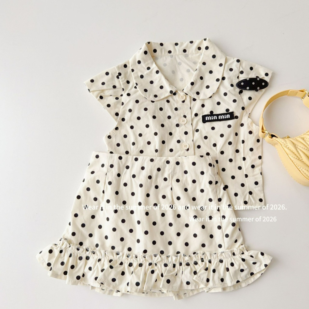 女中大童夏季點點可愛上衣/短裙-細節圖2