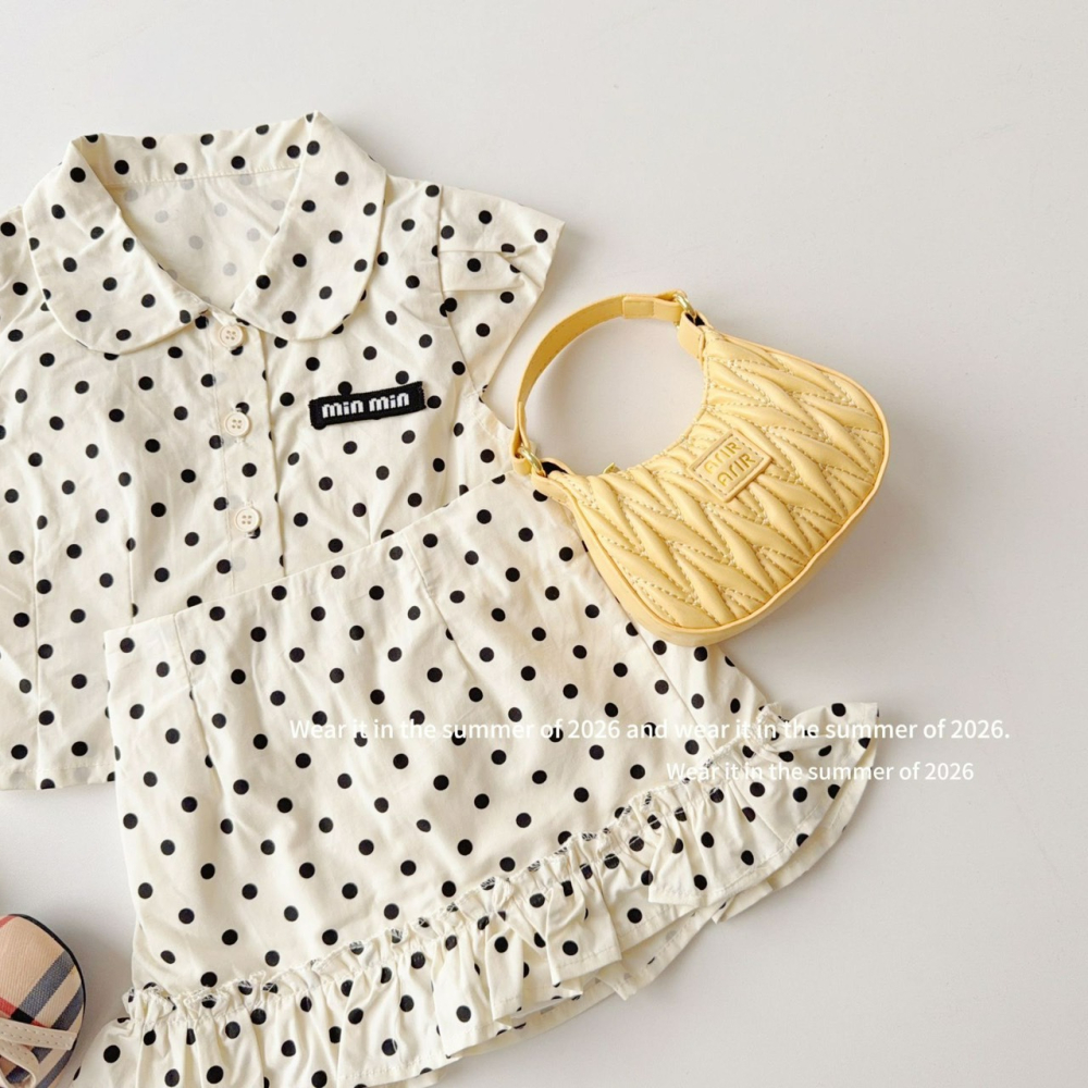 女中大童夏季點點可愛上衣/短裙-細節圖3