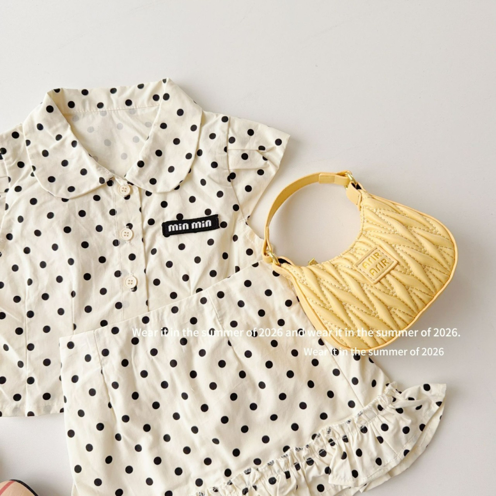 女中大童夏季點點可愛上衣/短裙-細節圖4