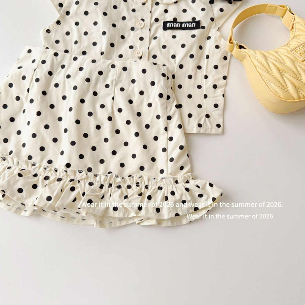女中大童夏季點點可愛上衣/短裙-細節圖5