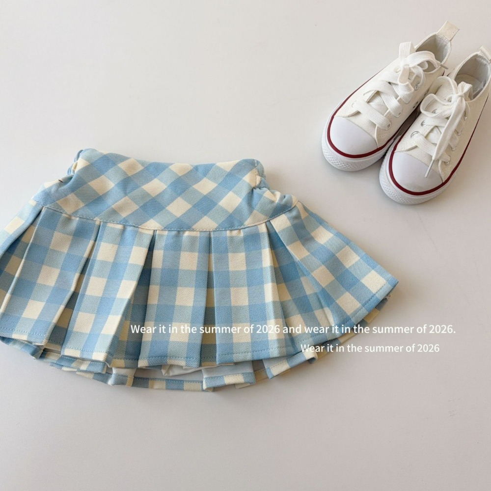 女中大童夏季格紋可愛小裙子-規格圖6