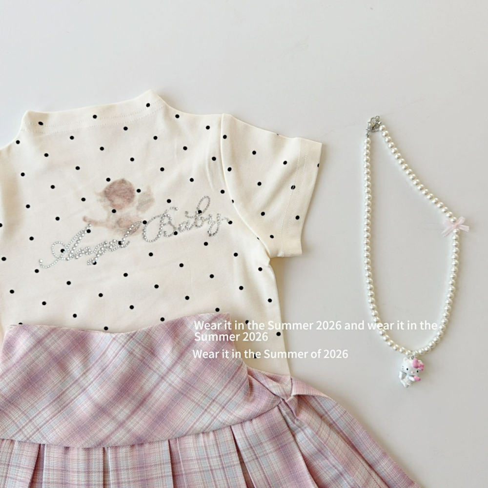 女中大童夏季辣妹格子半身裙裙褲-細節圖3