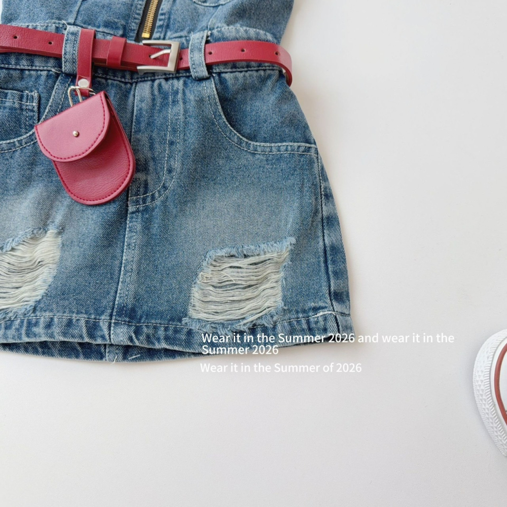 女中大童復古露背掛脖連衣裙(送包包皮帶)-細節圖6